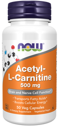 Capsule Vegetariane NOW Acetil-L-Carnitina 500 mg - Amminoacido ALCAR