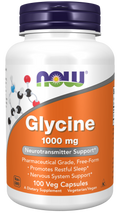 Capsule Vegetariane NOW Glicina 1000 mg - Amminoacido a Forma Libera - 100 Pezzi