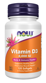 NOW Vitamin D3 400 IU 1000 IU 2000 IU 5000 IU - Softgel and Chewable