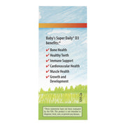 Side image: Carlson Baby Super Daily D3 liquid vitamin D3 400 IU drops 10.3 ml box