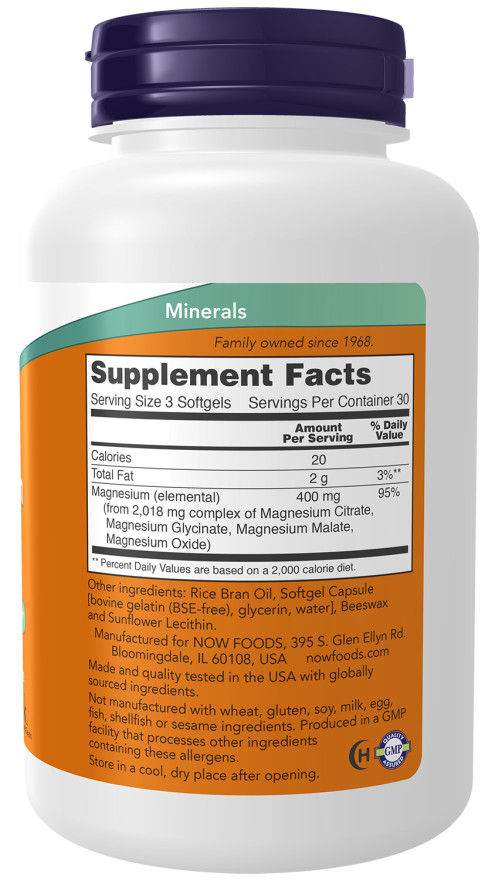 NOW Magnesium Citrate Softgels