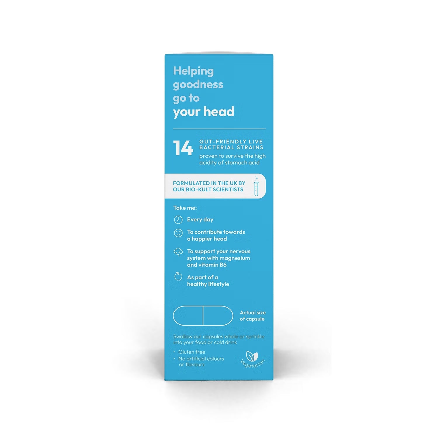 How to Use: Bio-Kult Migréa capsule directions and storage instructions 60 capsules on white background