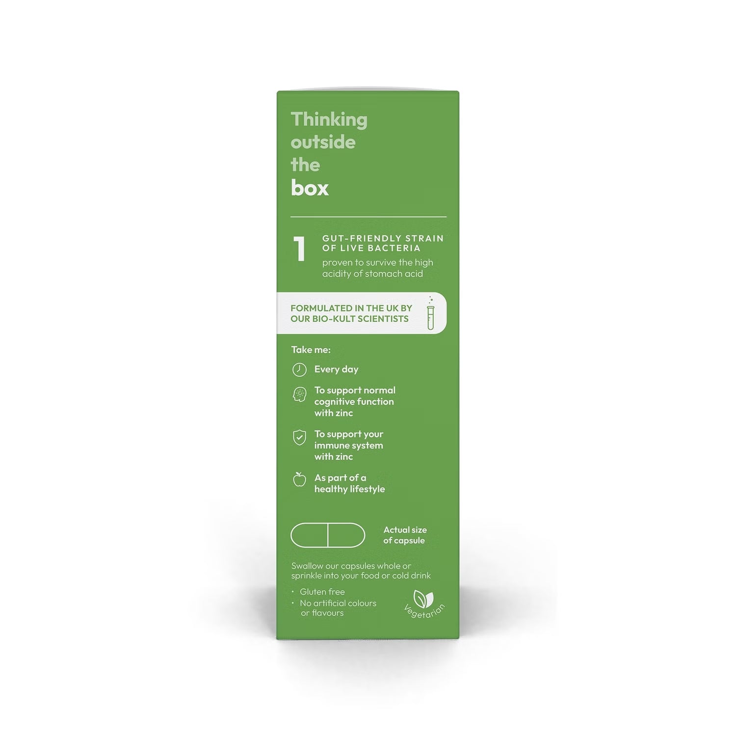 How to Use: Bio-Kult Mind capsule directions and storage instructions 60 capsules on white background