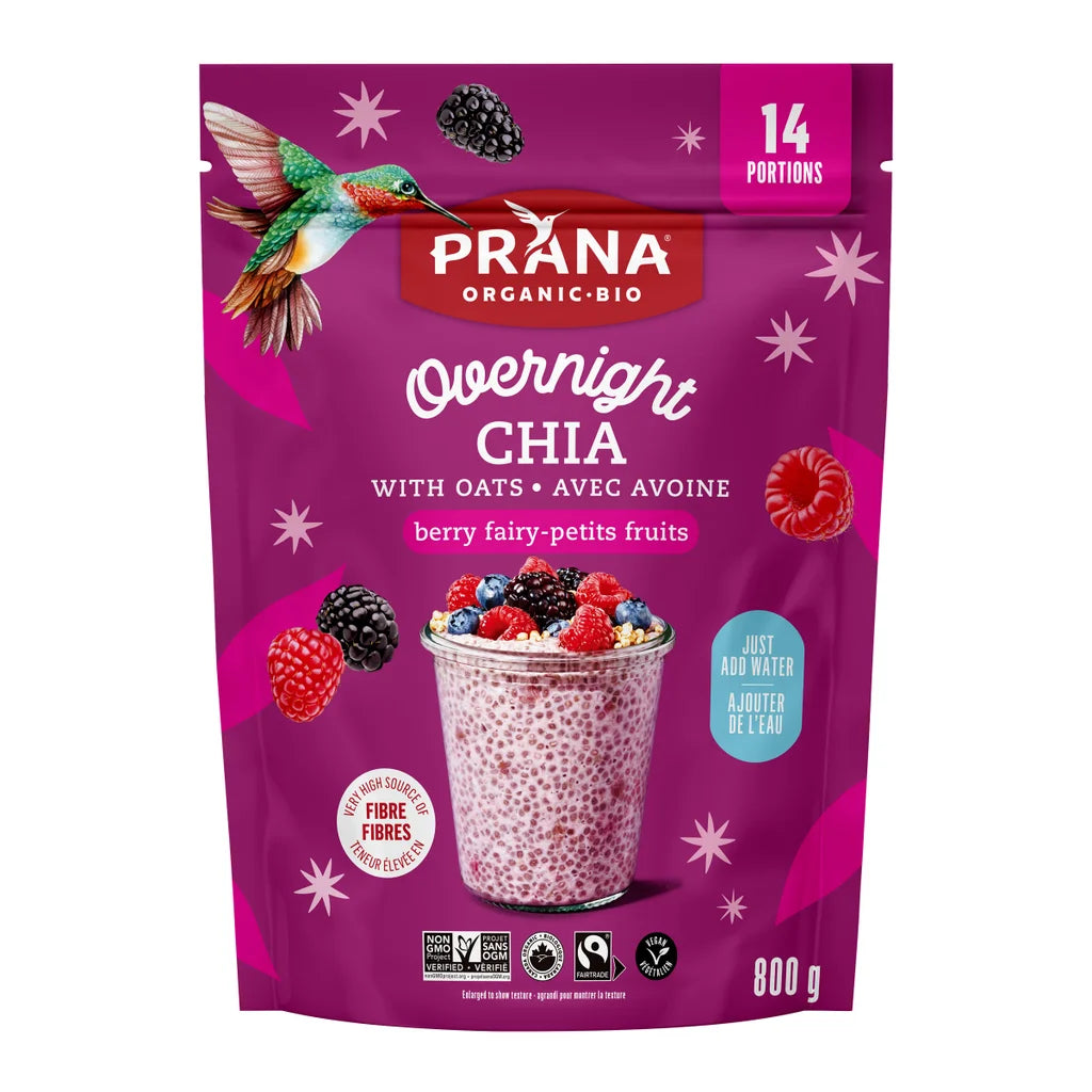 Prana Organic Overnight Chia Berry Fairies with Oats 800g bag