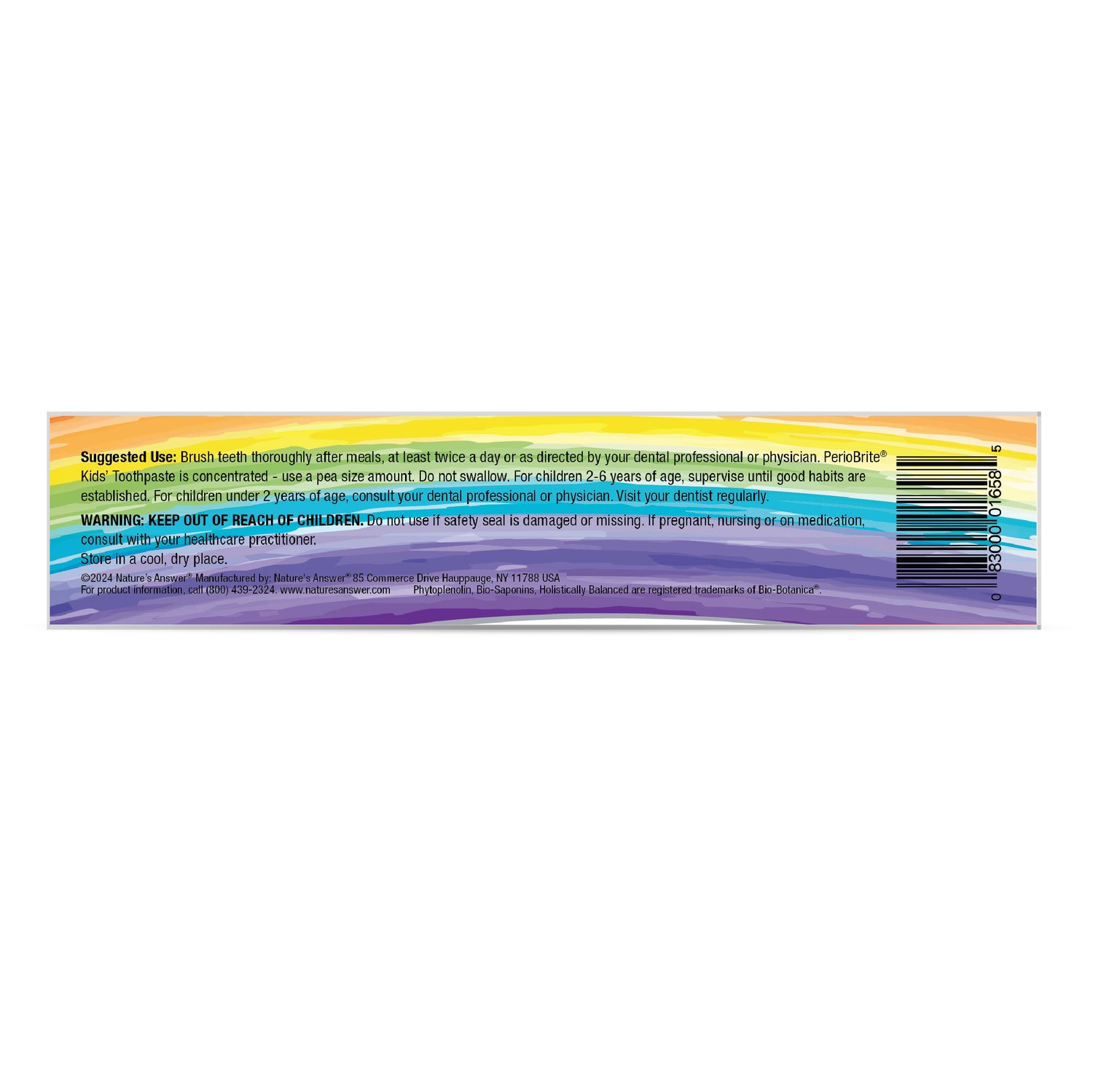 Nature’s Answer PerioBrite Kids Fluoride-Free Toothpaste Strawberry 113.4g barcode image