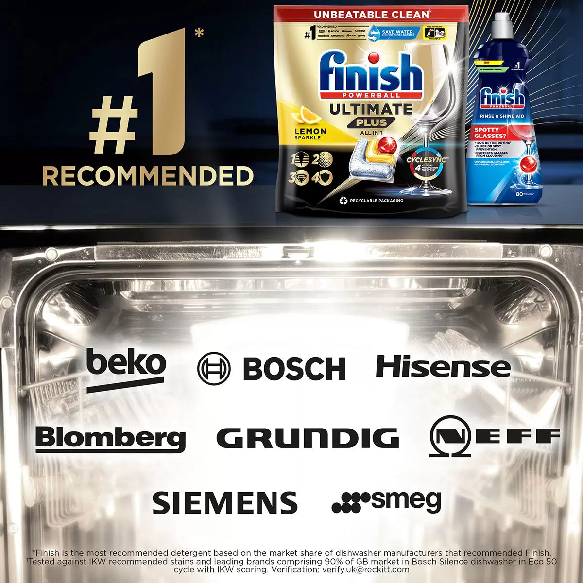 Finish Powerball Ultimate Plus Lemon Dishwasher Tabs 90 tablets pack for everyday dishwasher use