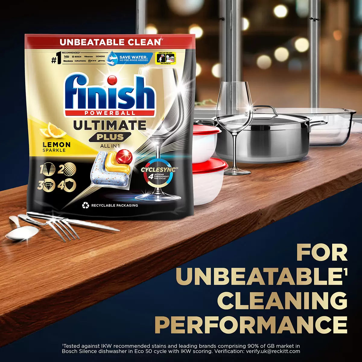 Finish Powerball Ultimate Plus Lemon Dishwasher Tabs 90 Tablets
