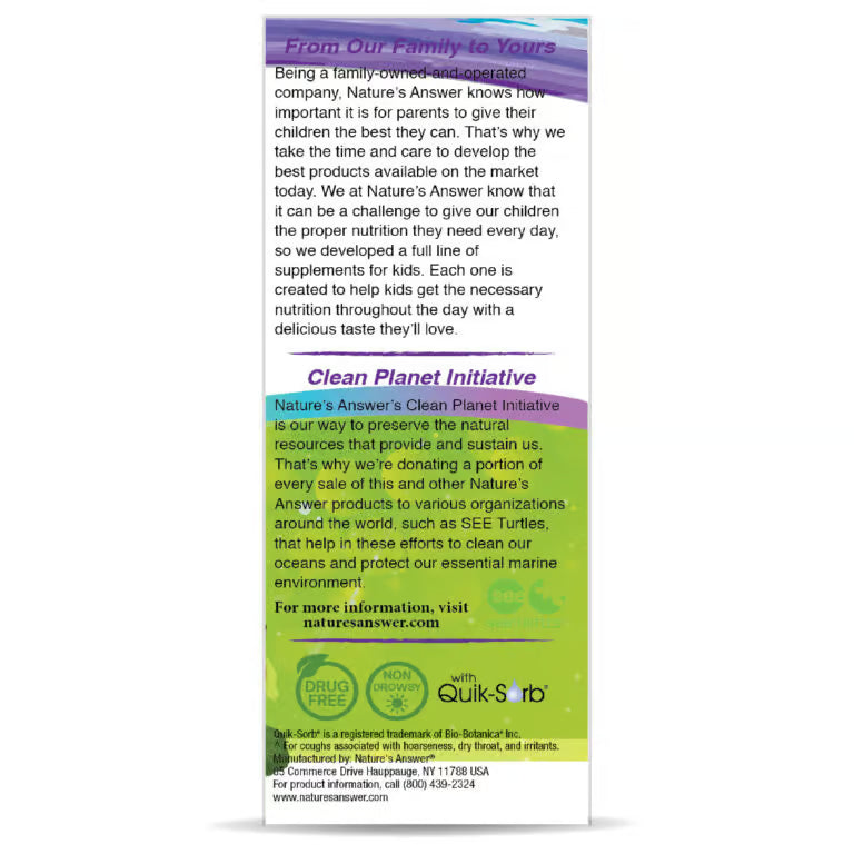Nature’s Answer Kids Mullein Leaf Alcohol-Free Liquid Supplement 120ml