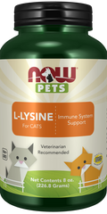 NOW Pets Polvere di L-Lisina per Gatti - Integratore di Aminoacidi Puri - 226,8 g
