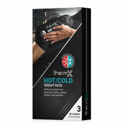 Front image: ThermX hot cold therapy gel packs reusable flexible packs 3 pack
