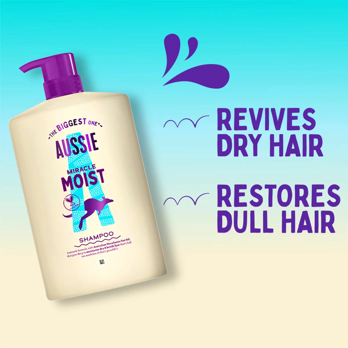 Aussie Miracle Moist Shampoo and Conditioner Set 2 x 1L for everyday hair care