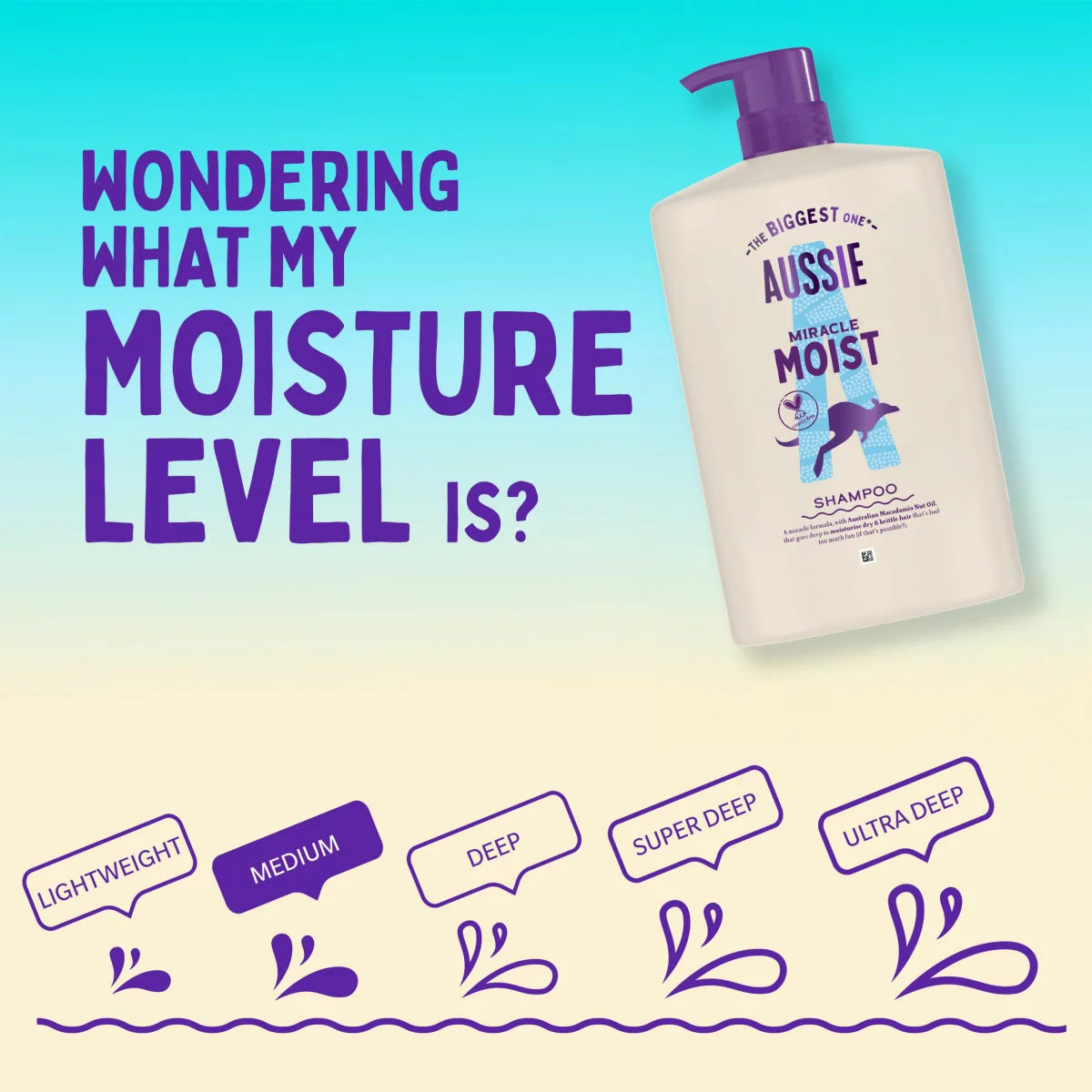 Aussie Miracle Moist Shampoo and Conditioner Set 2 x 1L for everyday hair care