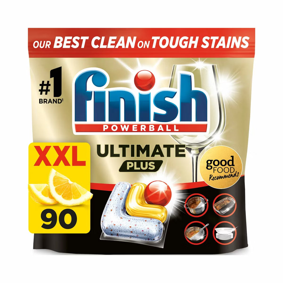 Finish Powerball Ultimate Plus Lemon Dishwasher Tabs 90 tablets pack
