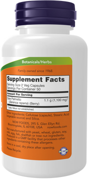 Now Foods Saw Palmetto Berries 550 mg Veg Capsules