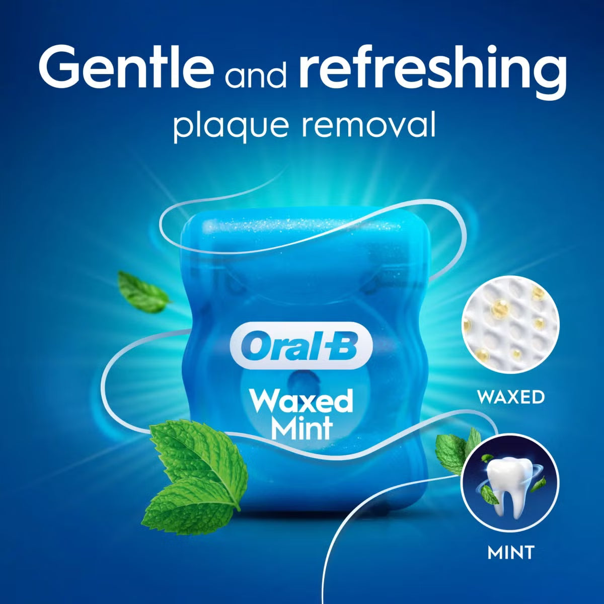 Oral-B Satin Tape Waxed Mint Dental Floss 2 x 50m packaging showing both floss dispensers