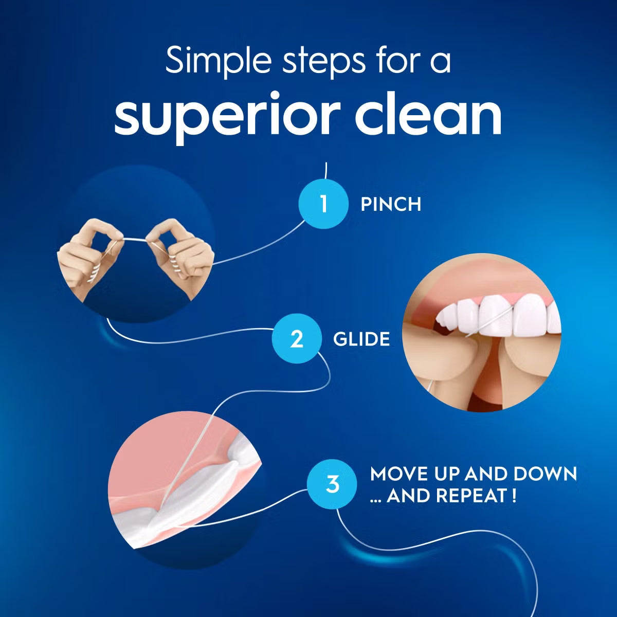 Oral-B Satin Tape Waxed Mint Dental Floss 2 x 50m how to use
