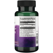 Back: Supplement facts label for Swanson Full Spectrum Catuaba Bark 465mg 60 Vegan Capsules
