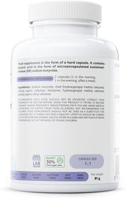 Osavi Sodium Butyrate SR 960mg vegan capsules supplement facts ingredients label bottle 120 capsules