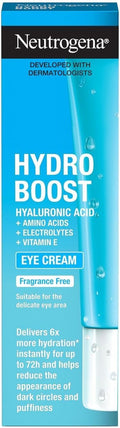 Neutrogena Hydro Boost Eye Cream 15ml - With Hyaluronic Acid & Vitamin E