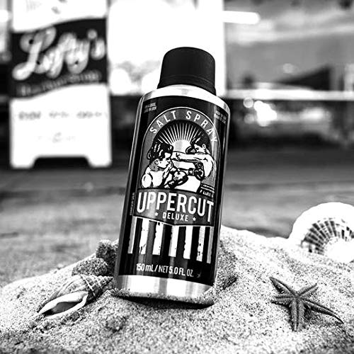 Lifestyle/use image: Uppercut Deluxe Salt Spray 150ml men textured hair styling routine