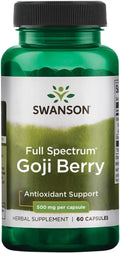 Swanson Bacche di Goji 500 mg 60 Capsule | Supporto Antiossidante