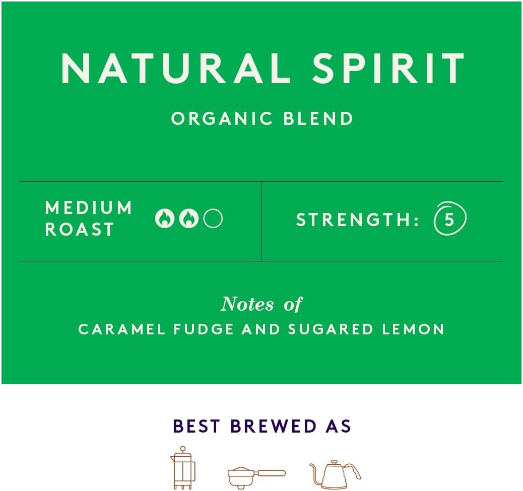 Union Natural Spirit Organic Blend Whole Bean Coffee 500g brewing instructions