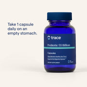 How to Use Image: Trace Minerals Probiotic 55 Billion capsules usage instructions bottle 30 count