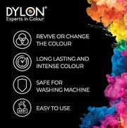 Dylon Wash & Dye Intense Black Powder Fabric Dye 350g used for clothing and household textiles