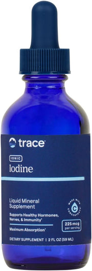 Front Image: Trace Minerals Ionic Iodine 225mcg liquid drops bottle 59ml
