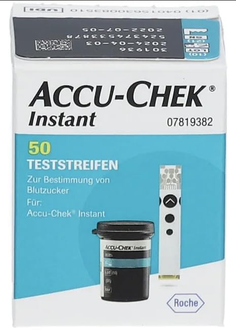 Accu-Chek Instant Glucose Test Strips 50 Count box.