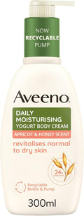 Aveeno Crema Corpo Idratante Quotidiana allo Yogurt, Albicocca e Miele - 300ml con Dispenser