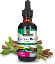 Nature’s Answer Licorice Root Liquid Extract Low Alcohol 60ml bottle front viewon a white background