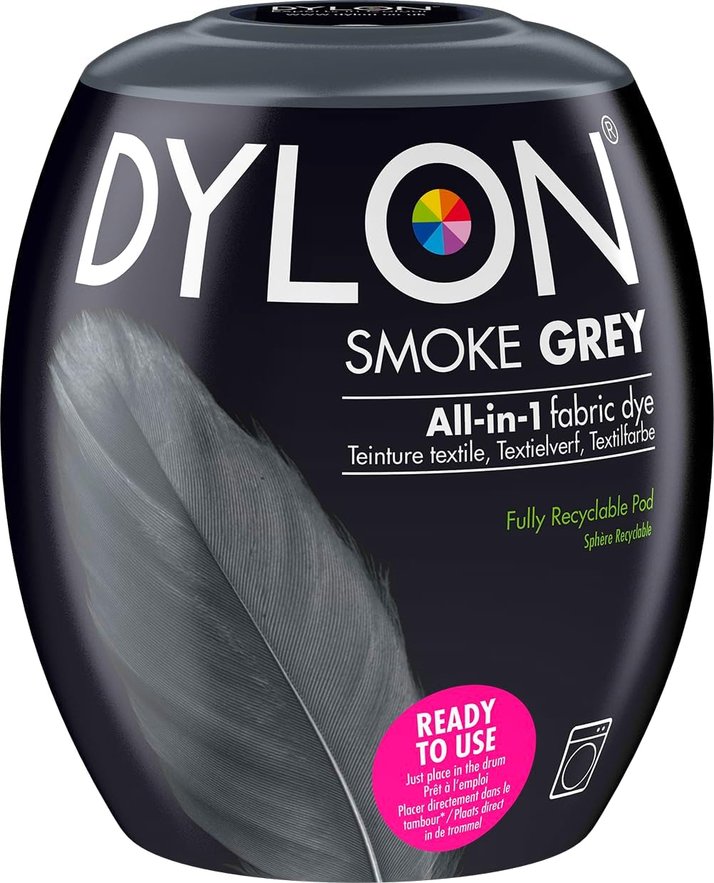 Dylon All-in-1 Washing Machine Fabric Dye Pod Smoke Grey 350g packaging