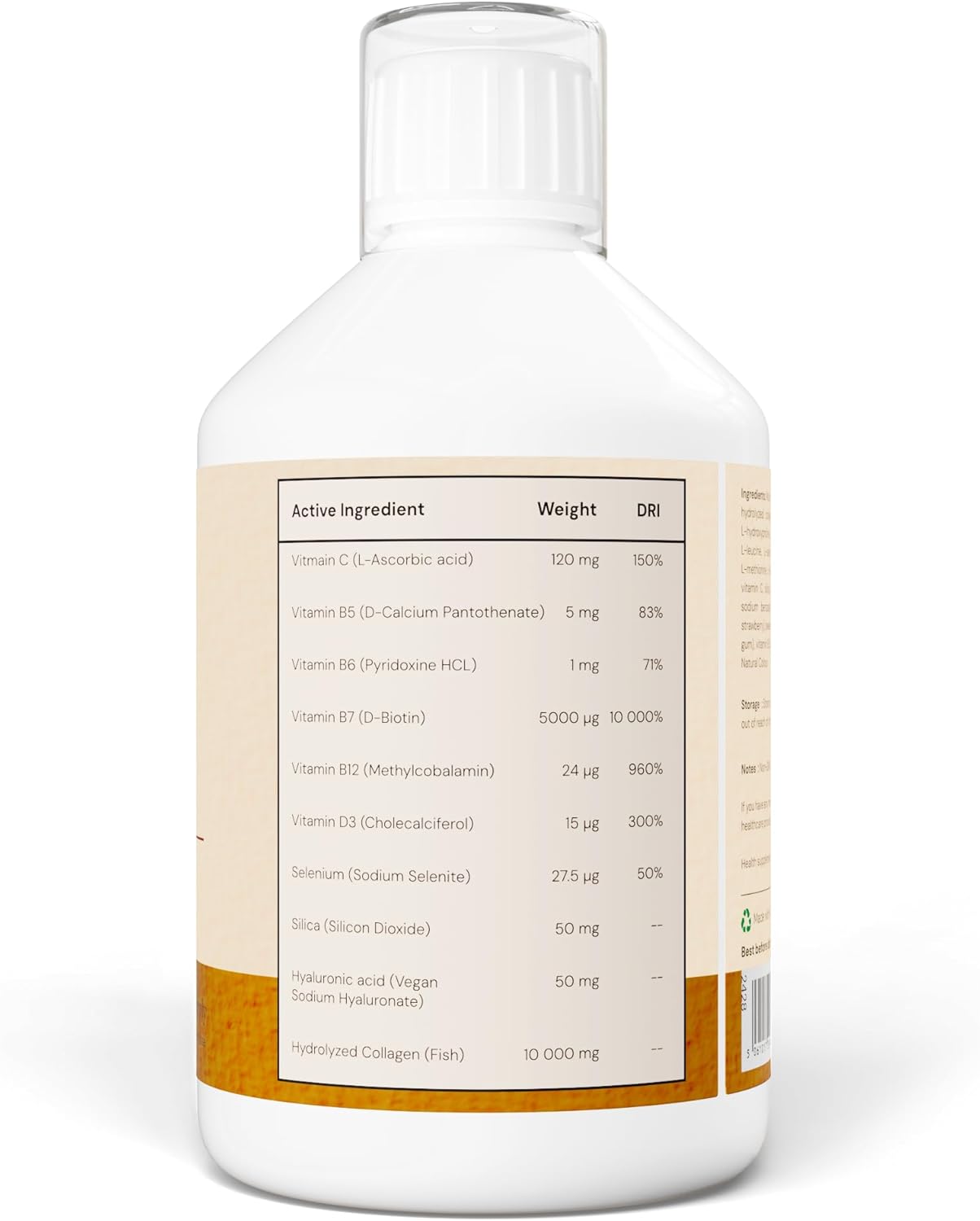 Nordic Omega Marine Collagen 10 liquid supplement facts ingredients berry 500ml
