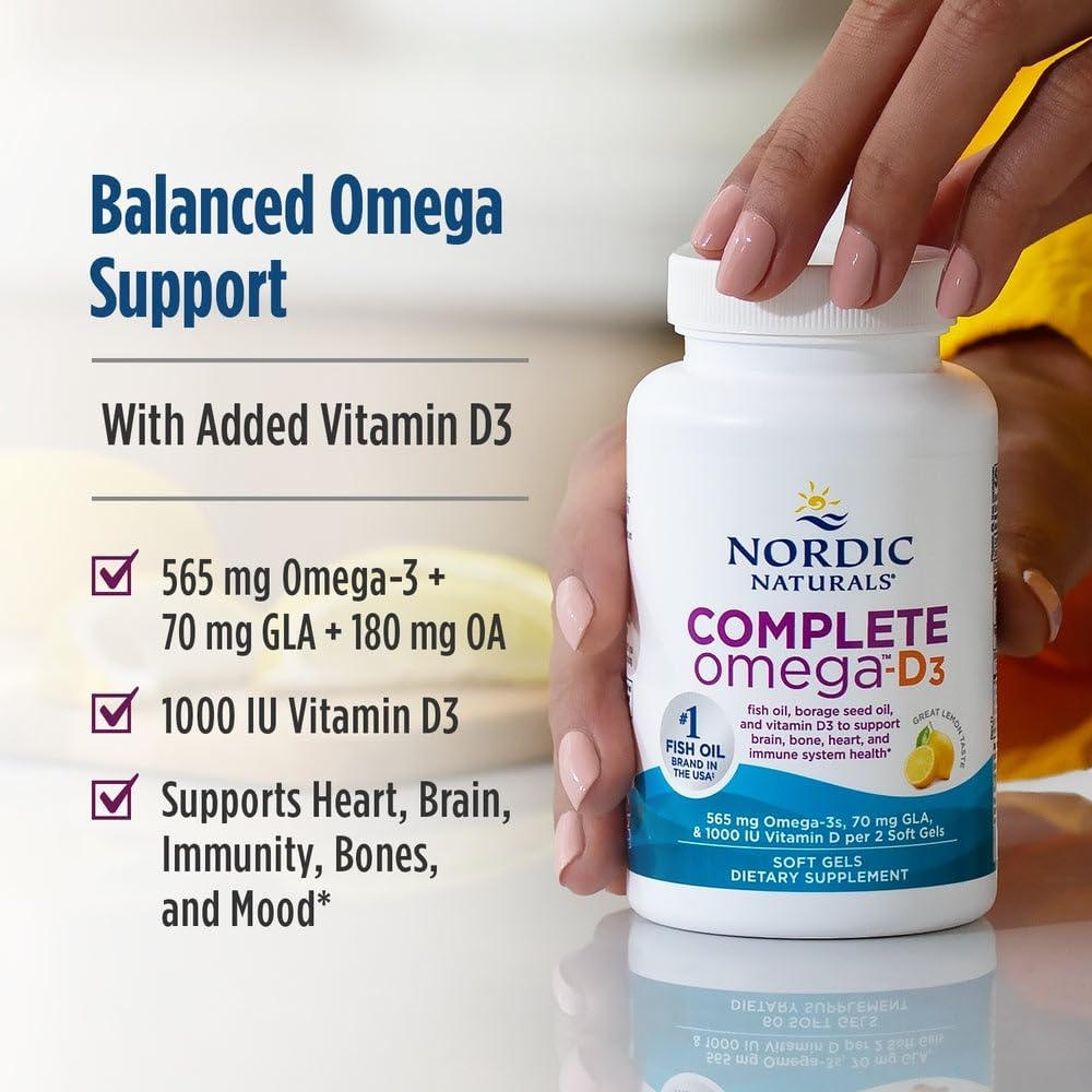 Nordic Naturals Complete Omega-D3 Softgel - Gusto limone - 1000 UI di D3