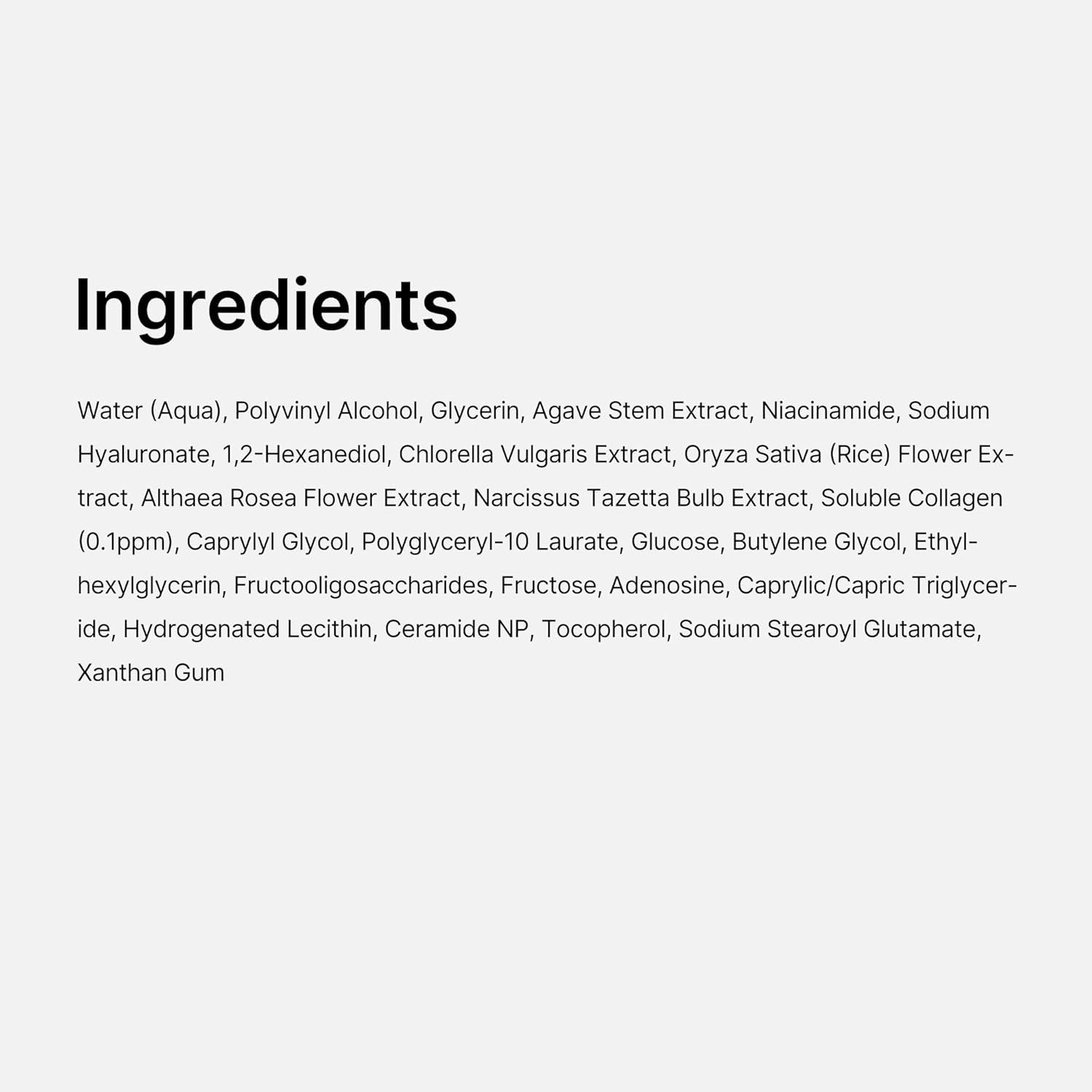 Medicube Collagen Night Wrapping Mask tube packaging overnight peel off face mask 75ml ingredients information panel