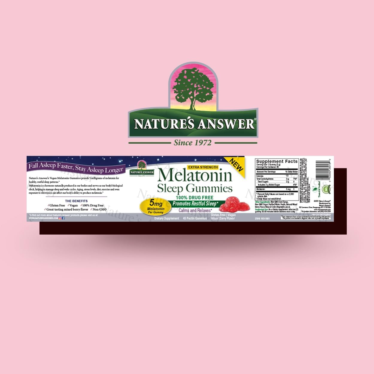 Nature’s Answer Melatonin Gummies 45 count barcode image