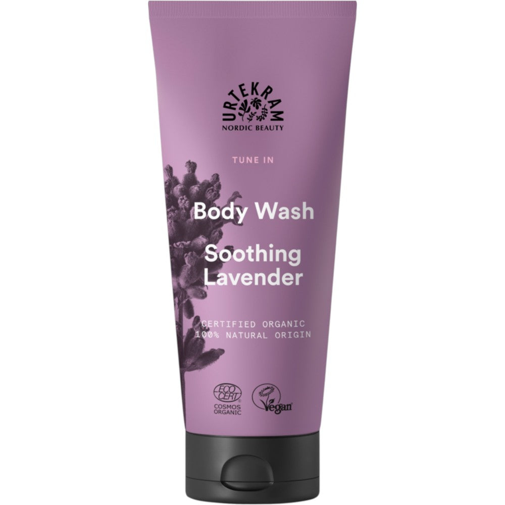 Urtekram Soothing Lavender Body Wash 200ml bottle tube