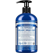 Dr. Bronner's Peppermint 4-in-1 Organic Sugar Pump Soap 355ml pump bottle