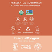Essential Oxygen BR Organic Mouthwash Brushing Rinse - Cinnamint