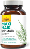 Integratore Country Life Maxi-Hair con 2000mcg di Biotina - 90 Compresse