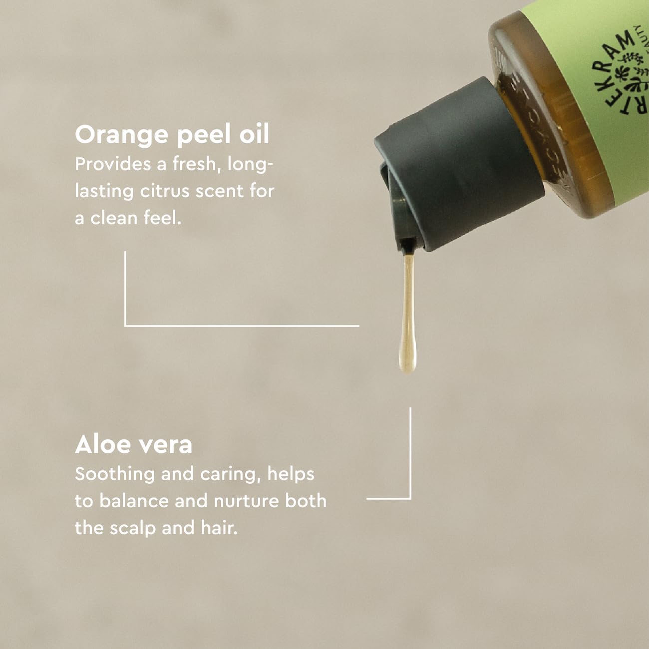 Urtekram Revitalizing Aloe Vera Shampoo bottle, orange scent, 250ml, hair care use