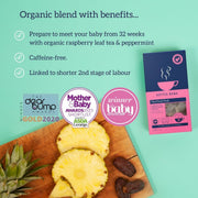 Benefits Image: Hottea Mama herbal tea ingredients raspberry leaf peppermint 14 bags