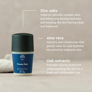 Urtekram Men Cream Deodorant Roll-On 50ml bottle for everyday underarm care