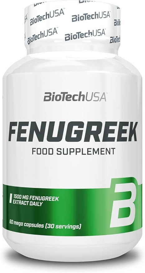 BiotechUSA Fenugreek 60 capsule bottle on a neutral background.