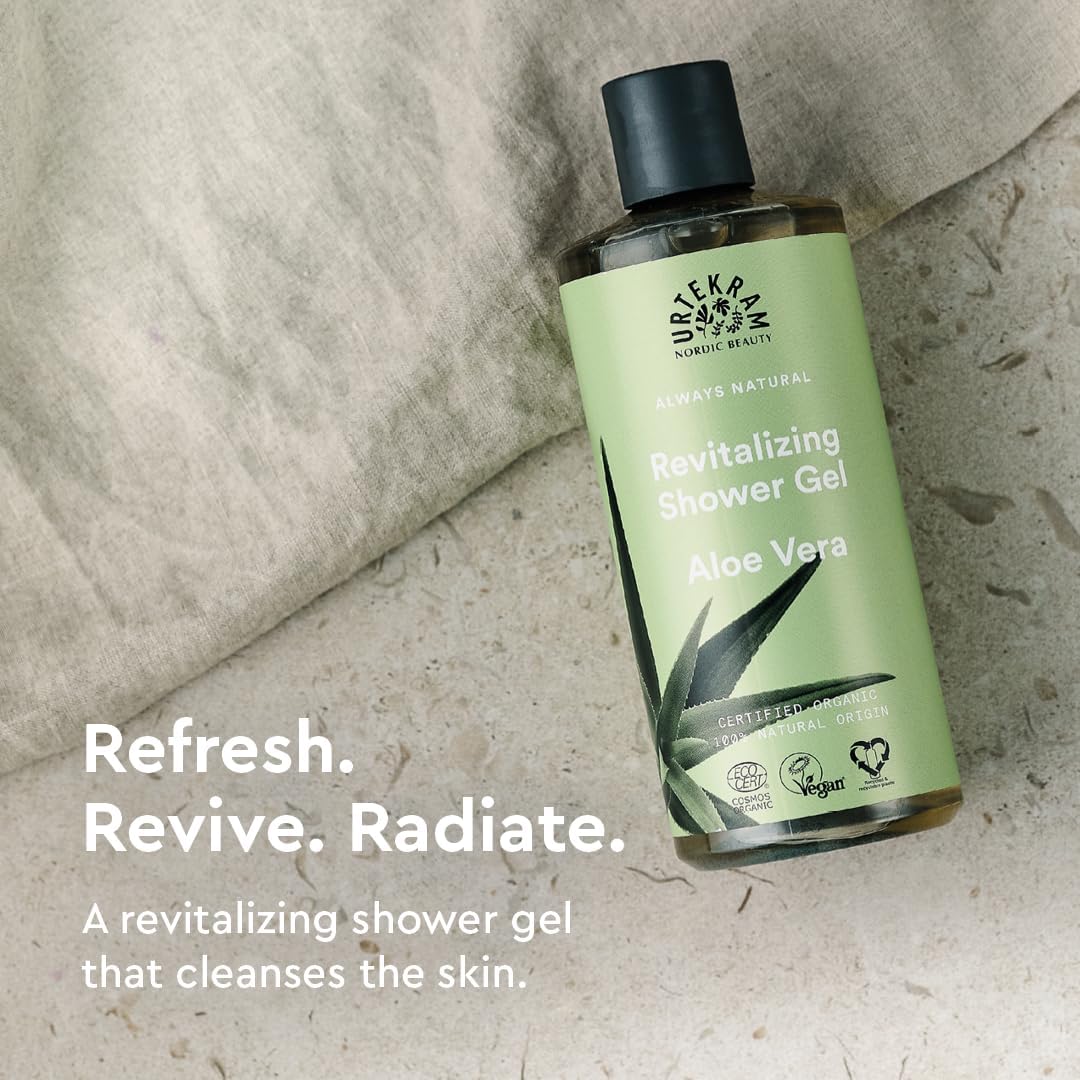 Urtekram Revitalizing Aloe Vera Shower Gel 500ml bottle for everyday shower care