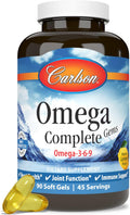 Carlson Omega Complete Gems Omega 3-6-9 Softgels with Vitamin D3