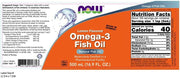 NOW Foods Omega-3 Fish Oil Liquid Lemon Flavour with EPA and DHA 500 mL suggested usage directions and product barcode