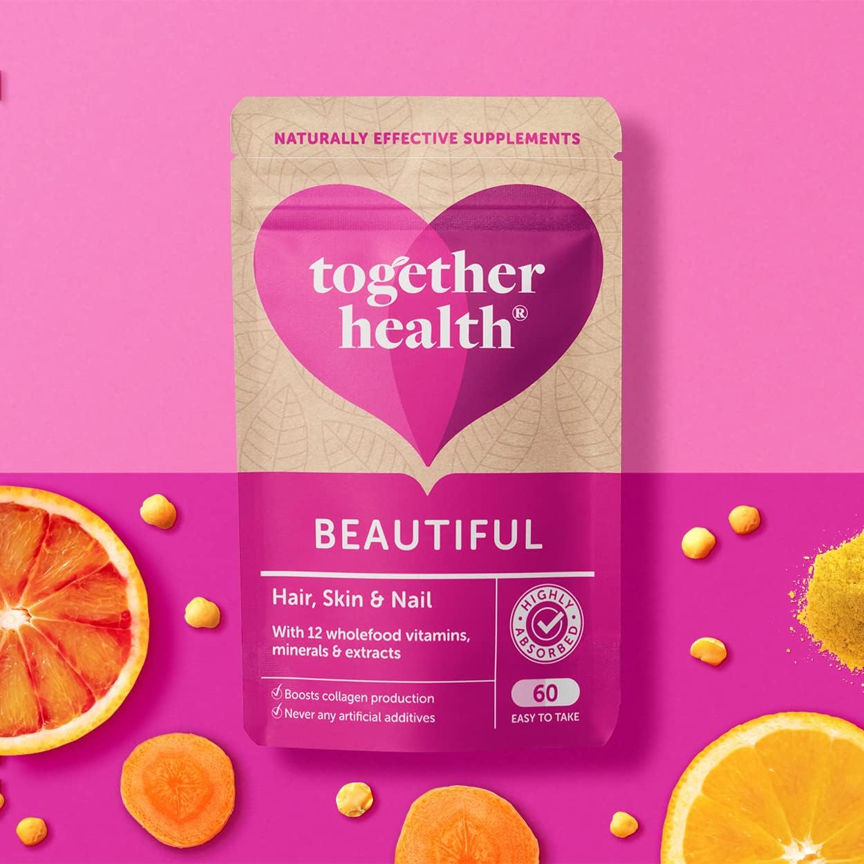 Together Health Complesso di Supporto alla Bellezza: Capelli, Pelle e Unghie - 60 Capsule