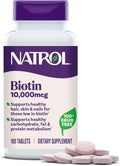 Integratore Natrol Biotina 10.000mcg con Vitamina B7 - 100 Compresse